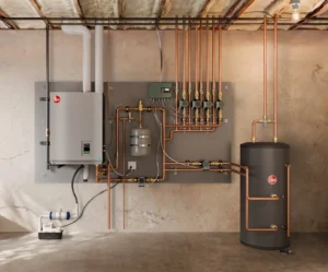 Rheem FT Series Boiler in Basement with Indirect Tank