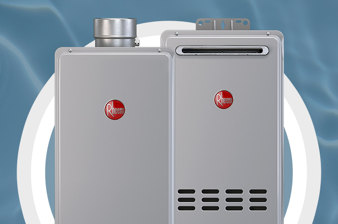 Rheem plumber rebate tankless mid-efficiency